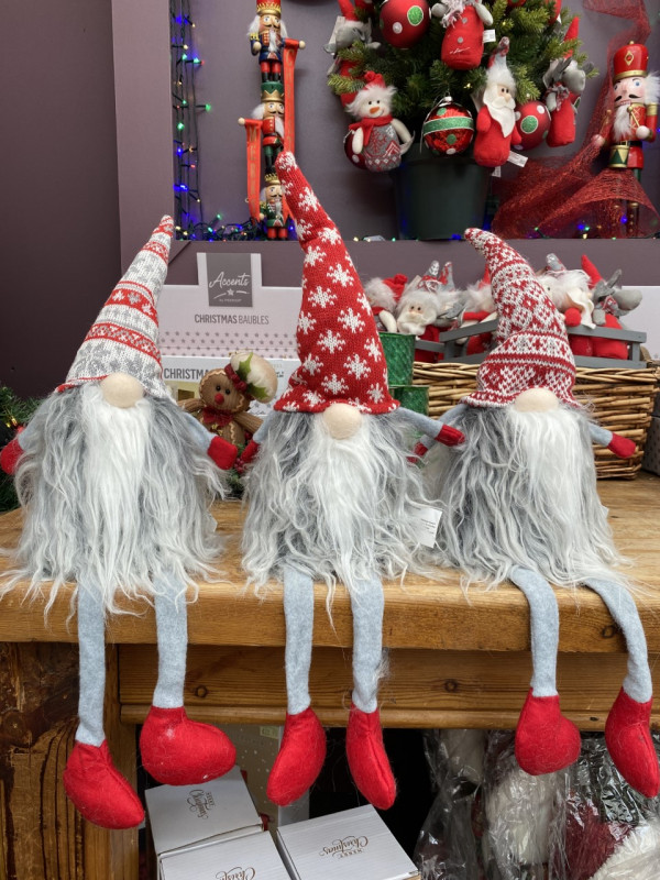 Santa Gonk Shelf Sitters - Red, White and Grey photo