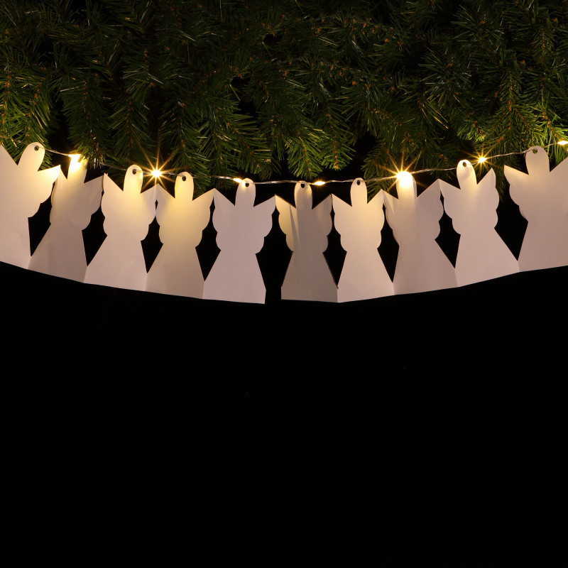 Leisuregrow DIY PAPER STRING LIGHT - WHITE ANGEL WITH WARM WHITE LEDS
