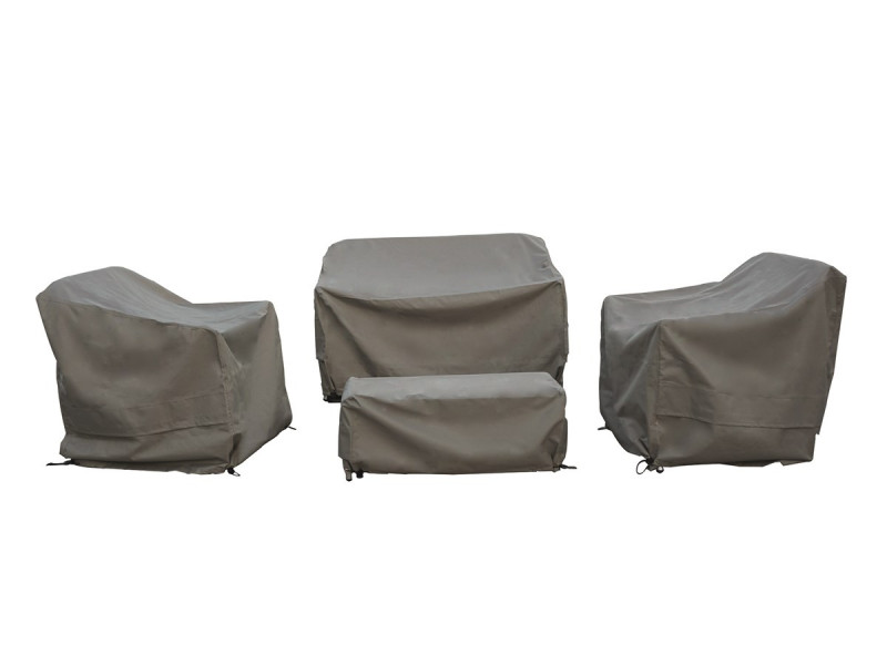 Aluminium 2 Seater Sofa, 2 Sofa Chairs & Coffee Table Set Covers photo