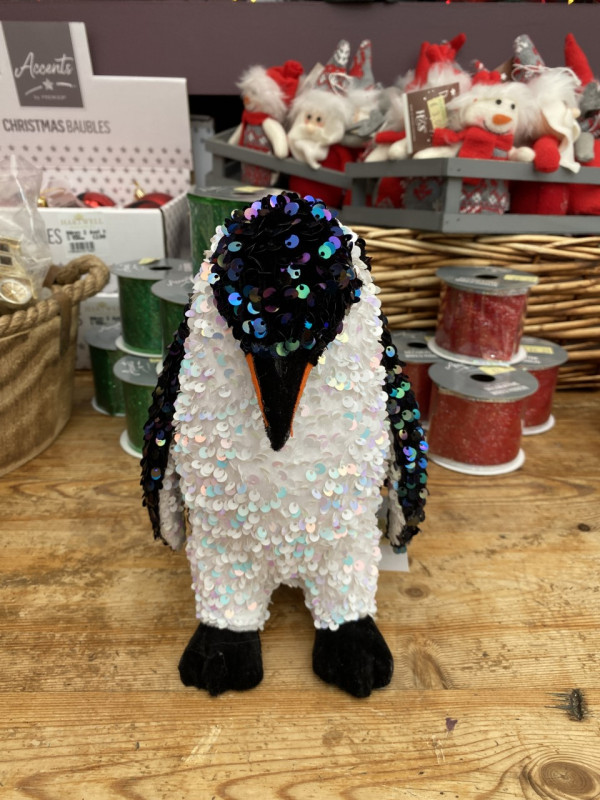 Christmas Sequin Penguin - Large photo