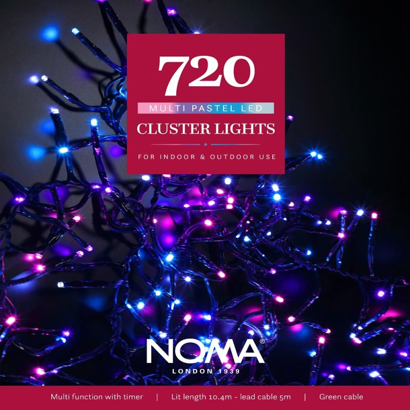 720 PASTEL MULTIFUNCTION CLUSTER LIGHTS WITH GREEN CABLE