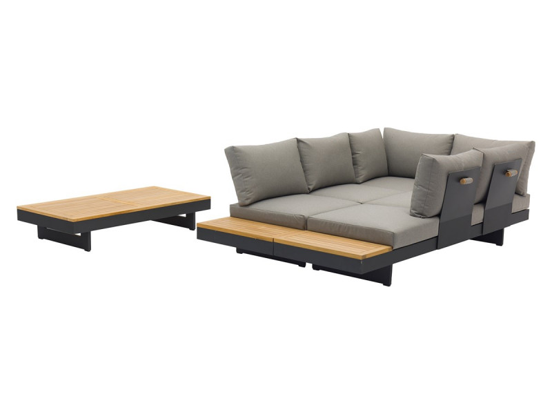Vilamoura Rectangle Modular Sofa with Rectangle Teak Coffee Table photo