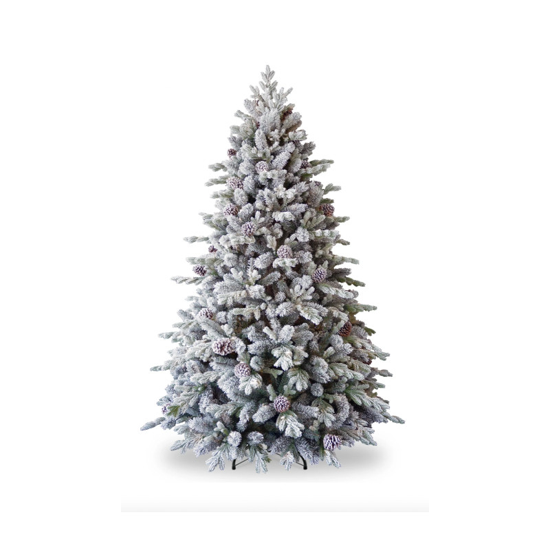  6FT Feel Real(R) Snowy Dorchester Pine Slim Hinged Tree with Cones- Prices Coming Soon