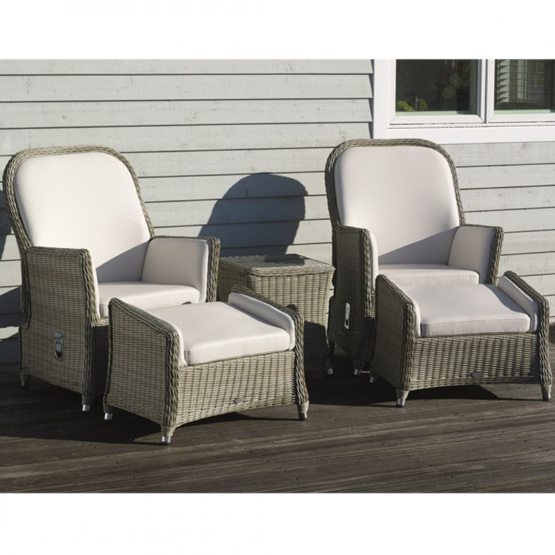 Monte Carlo Recliner Set with 2 Footstools & Side Table