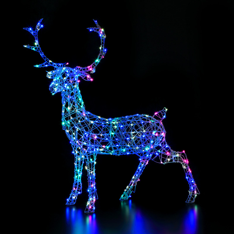 1.4M WOBURN STAG 300 LEDS WHITE RATTAN COLOUR CHANGEABLE photo