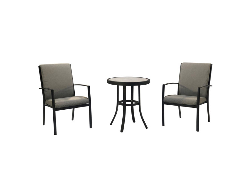 Bramblecrest Seville Round Bistro Table Set with 2 Valencia Armchairs