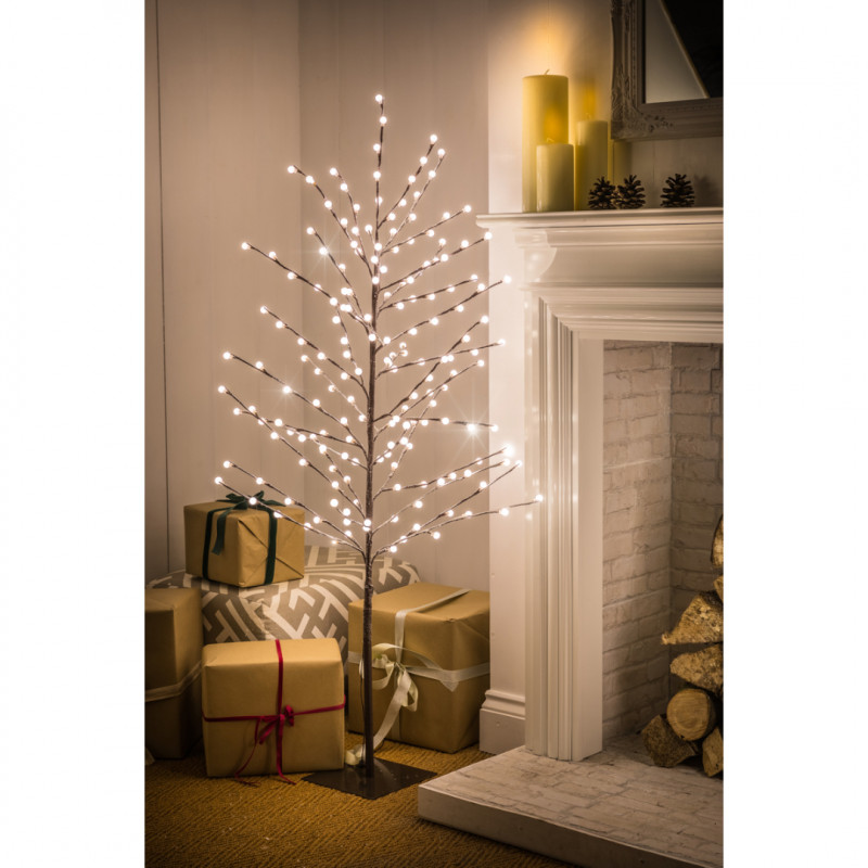 1.5M WARM WHITE FLOCKED BERRY TREE - 180 LEDS- Prices Coming Soon photo