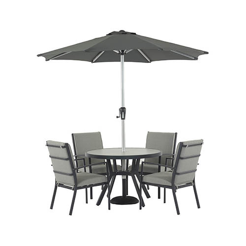 Seville Round Dining Set with 4 Valencia Armchairs- IN STOCK photo