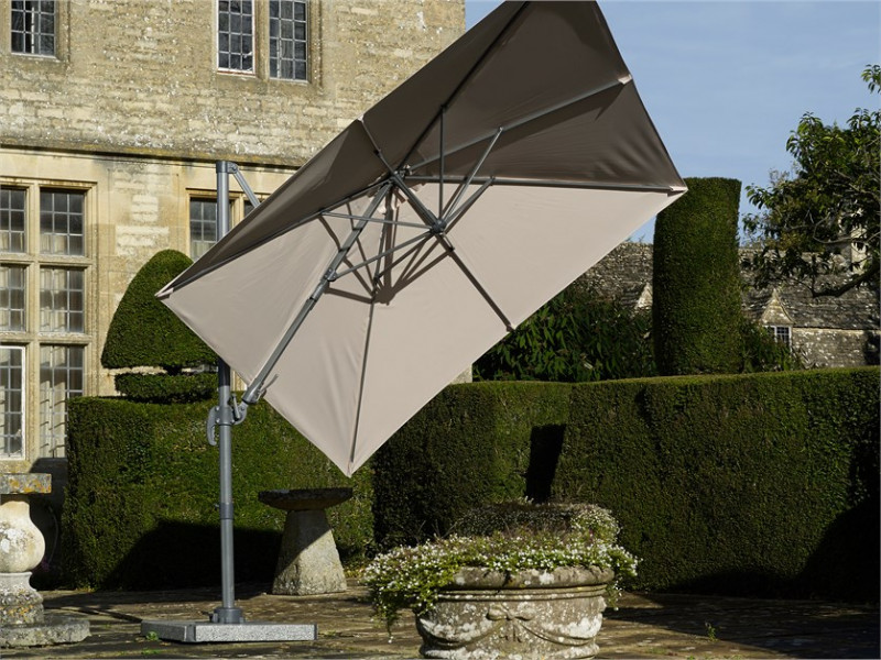 Lichfield Sand 2.7 x 2.7m Square Cantilever Parasol, Cover & Base photo