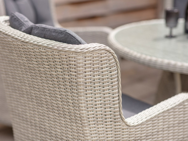 Chedworth 120cm Table 4 Armchairs & Parasol Dove Grey photo