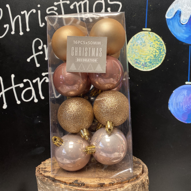 Christmas Pink and Gold Themed Baubles- 16pcs photo