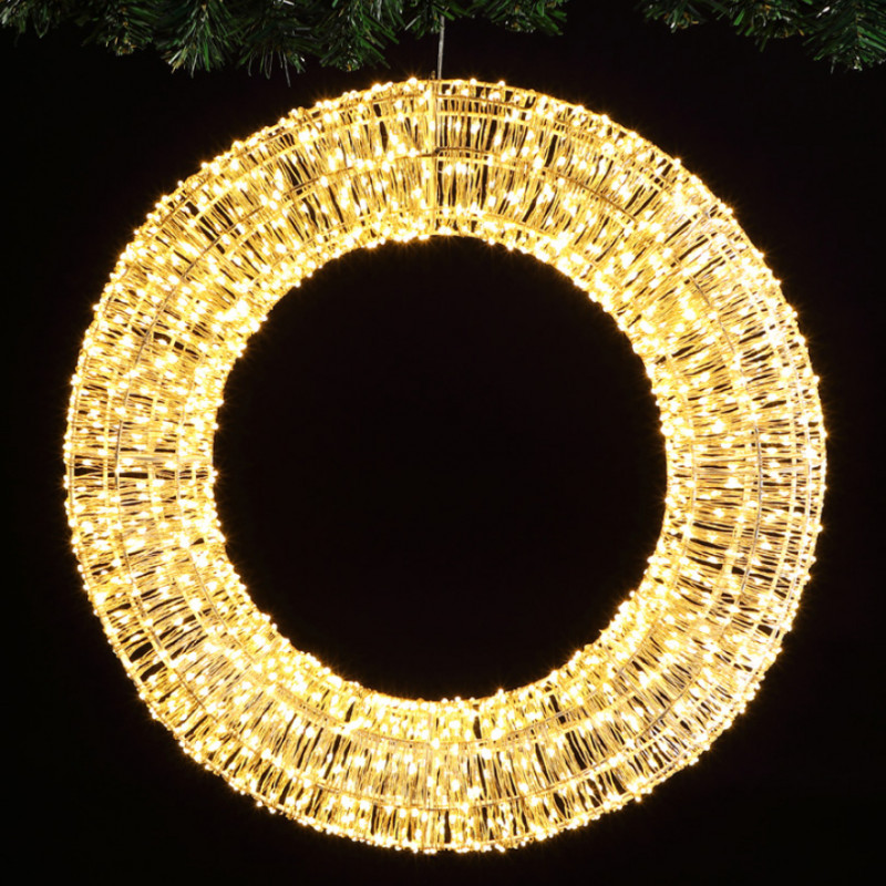 Leisuregrow 60CM WREATH WITH 1920 WARM WHITE MICRO LEDS