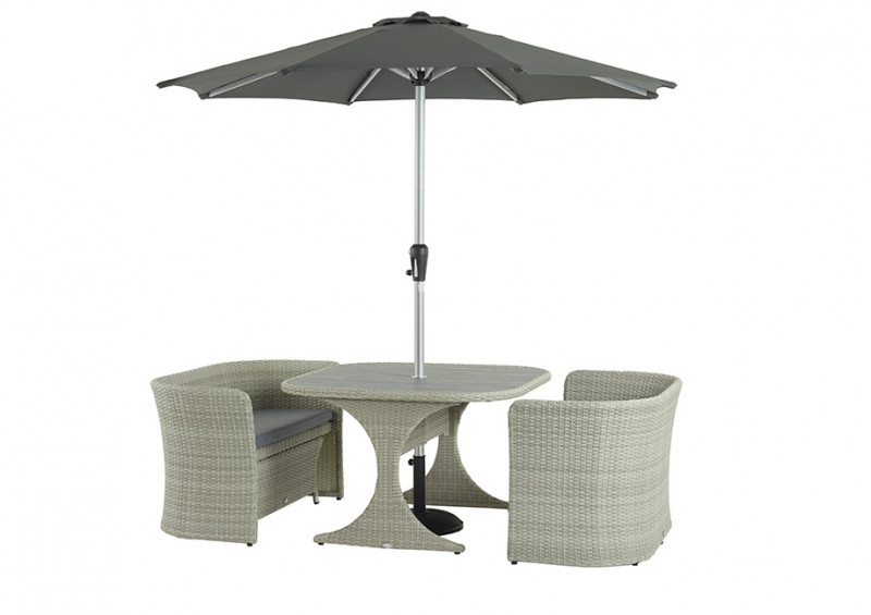 Tetbury Cloud 8 Seater Balcony Set with Tree-Free Table Top, Parasol & Base photo