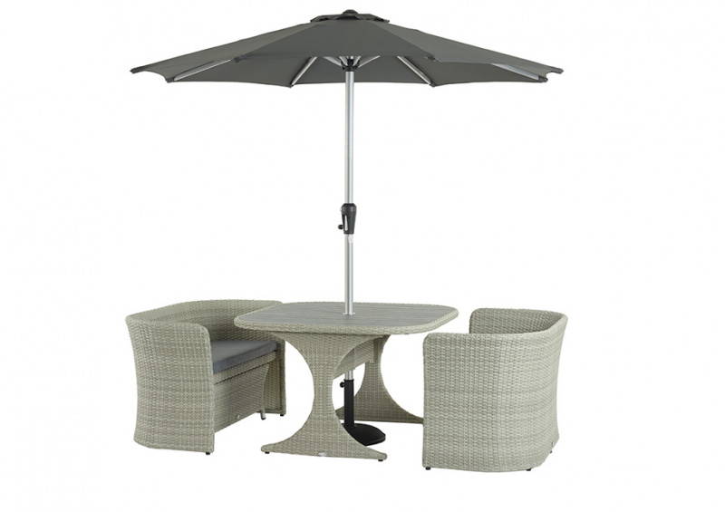 Tetbury Cloud 8 Seater Balcony Set with Tree-Free Table Top, Parasol & Base- Display Only photo