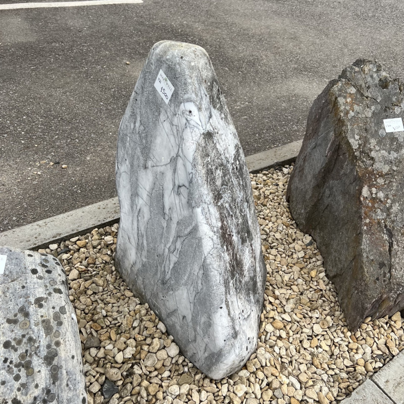 #121 Black Cloud Marble Part Polished (Standing Stone)