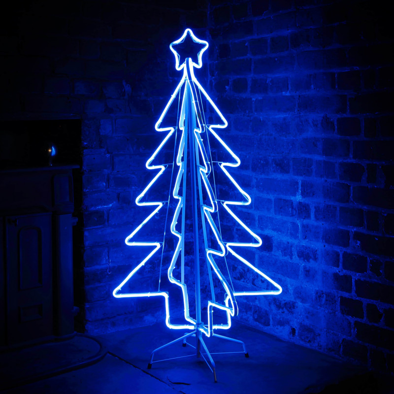 1.1M BLUE NEON FOLDABLE TREE - EASYTIMER