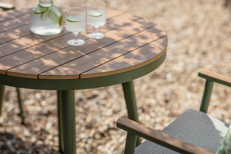 Wisley 80cm Round Table with 2 Armchairs- Sage photo