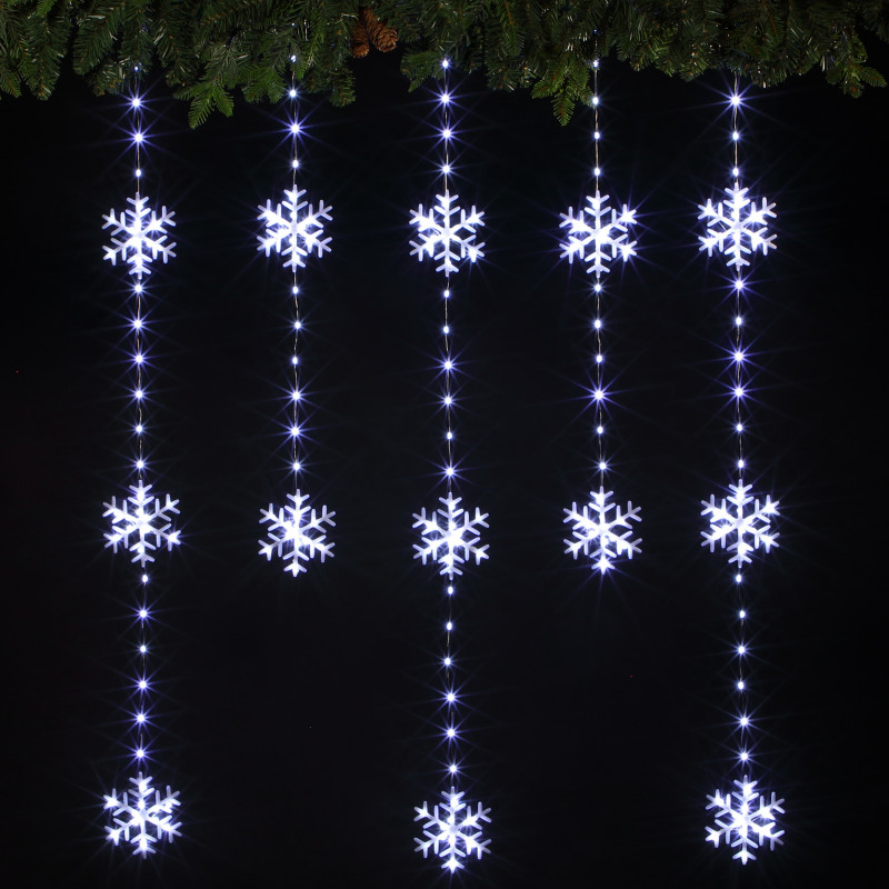 Leisuregrow SNOWFLAKE WIRE CURTAIN LIGHT - 234 WHITE LED