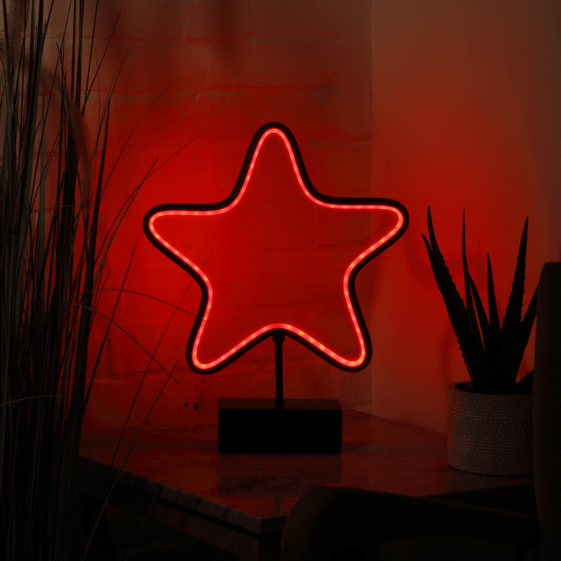 45CM DIGITAL NEON BLACK METAL STAR - REMOTE CONTROL photo
