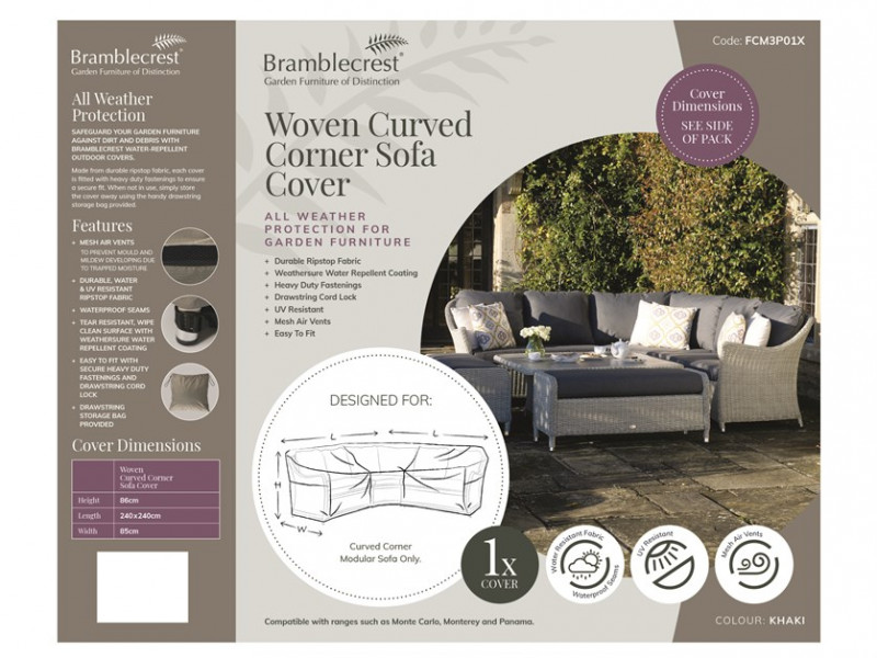 Rattan Curved Corner Sofa Cover