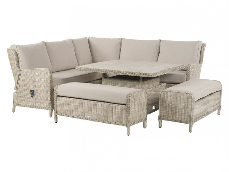 Chedworth Reclining Sofa Set with Adjustable Table and 2 Benches- Sand photo