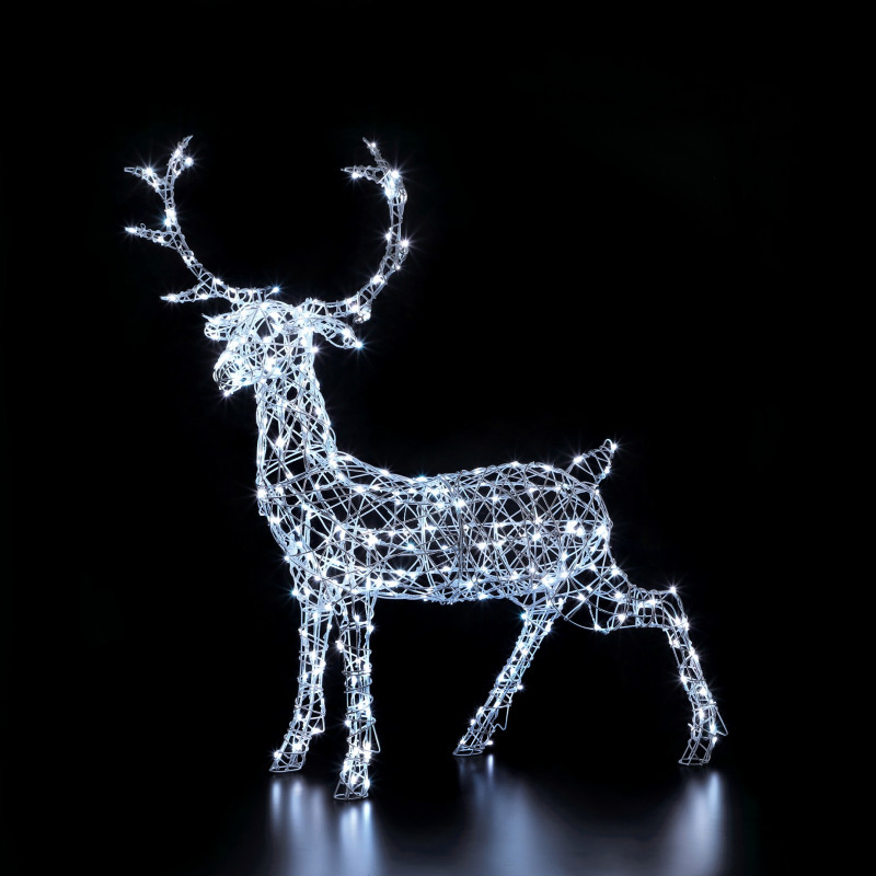 1.4M WOBURN STAG 300 LEDS WHITE RATTAN COLOUR CHANGEABLE