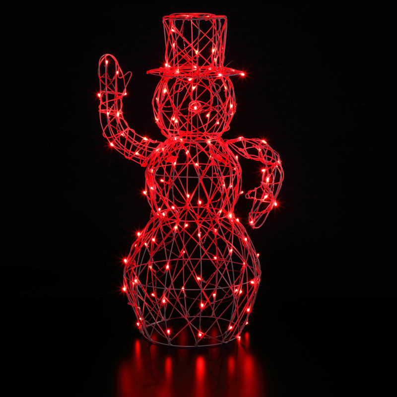 1M DICKENSIAN SNOWMAN 120 LEDS WHITE RATTAN COLOUR CHANGEABLE photo