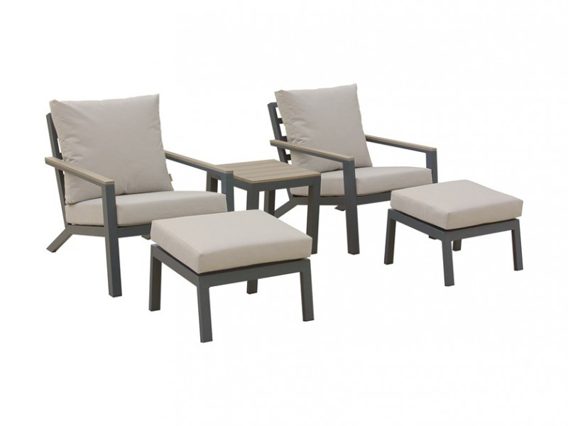 Zurich 2 Armchairs with Footstools & Side Table photo