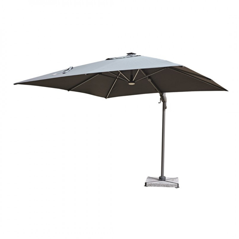 Bramblecrest Truro 3.0 x 3.0m Square Cantilever Parasol with LED Light, Base &  Cover- Grey- Coming Soon