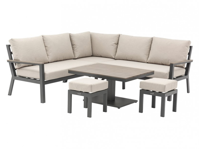 Zurich Corner Sofa with Mini Piston Adjustable Table & 2 Stools. photo