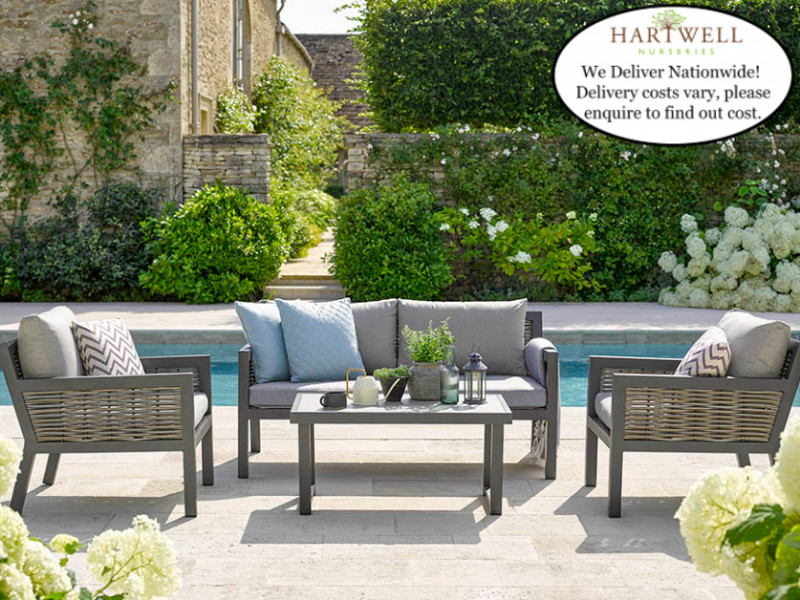 Bramblecrest Mauritius 2 Seater Sofa with Rectangle Coffee Table & 2 Sofa Chairs- Low Stock