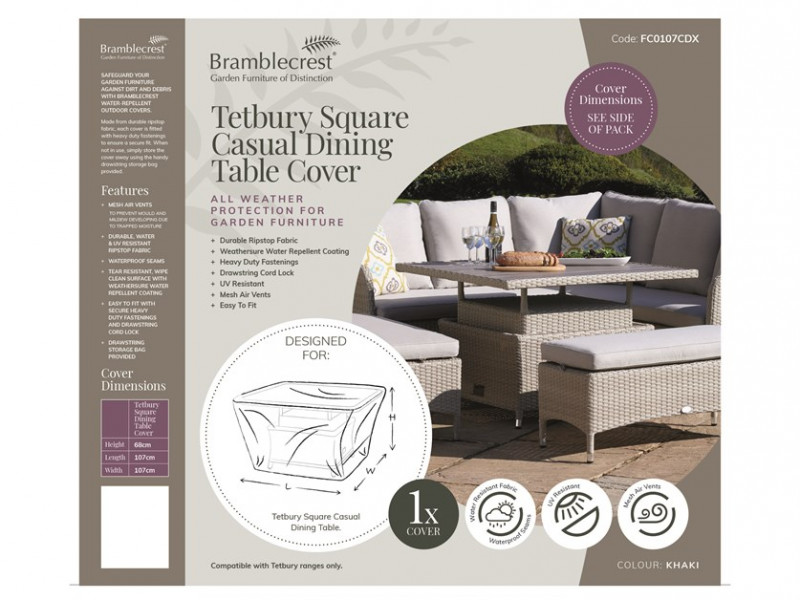Bramblecrest Tetbury Dual Height Square Dual Height Table Cover