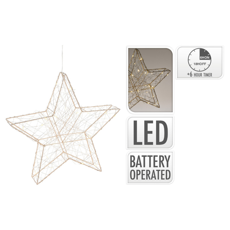 Standing Star Warm White LED 30 x 30CM photo