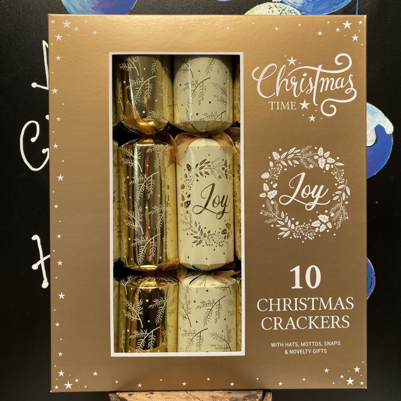 10 Gold and Cream Christmas Crackers photo
