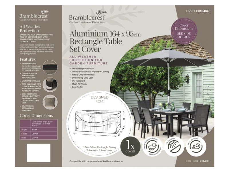 Seville 6 Seat Rectangle Dining Set Cover