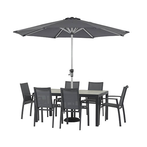 Bramblecrest Seville 6 Seater Rectangle Table with 2 Recliner Chairs photo