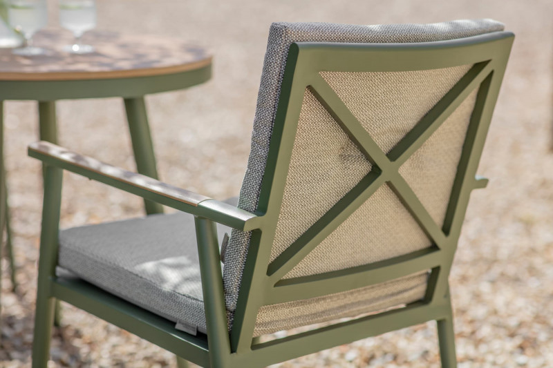 Wisley 80cm Round Table with 2 Armchairs- Sage photo