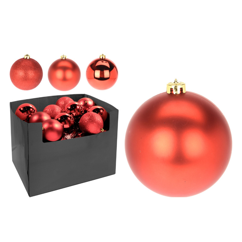 Koopman International  Xmas Ball 3ASS Shiny, Matt or Glitter Red 120mm- Prices Coming Soon