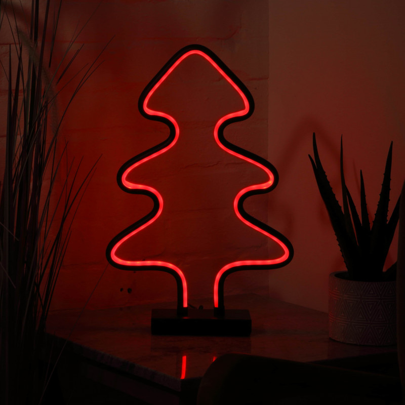 45CM DIGITAL NEON BLACK METAL TREE - REMOTE CONTROL photo