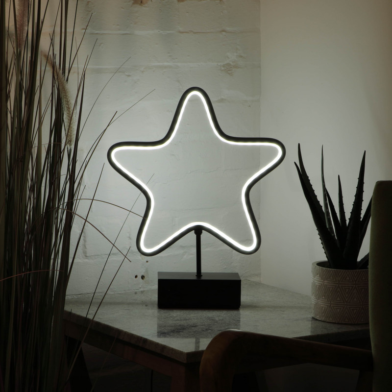 Leisuregrow 45CM DIGITAL NEON BLACK METAL STAR - REMOTE CONTROL