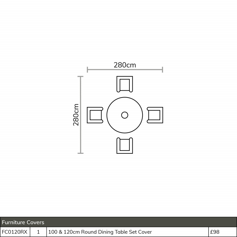 Bramblecrest Tetbury 110cm Round Table Set photo