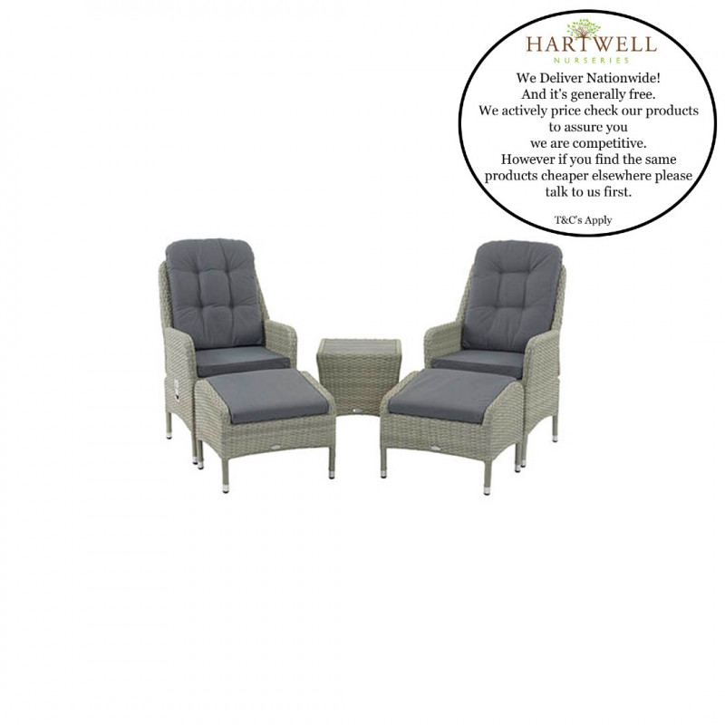 Bramblecrest Tetbury Cloud Recliner Set with Eco Cushions & 2 Footstools & Coffee Table with Tree-Free Top- Low Stock