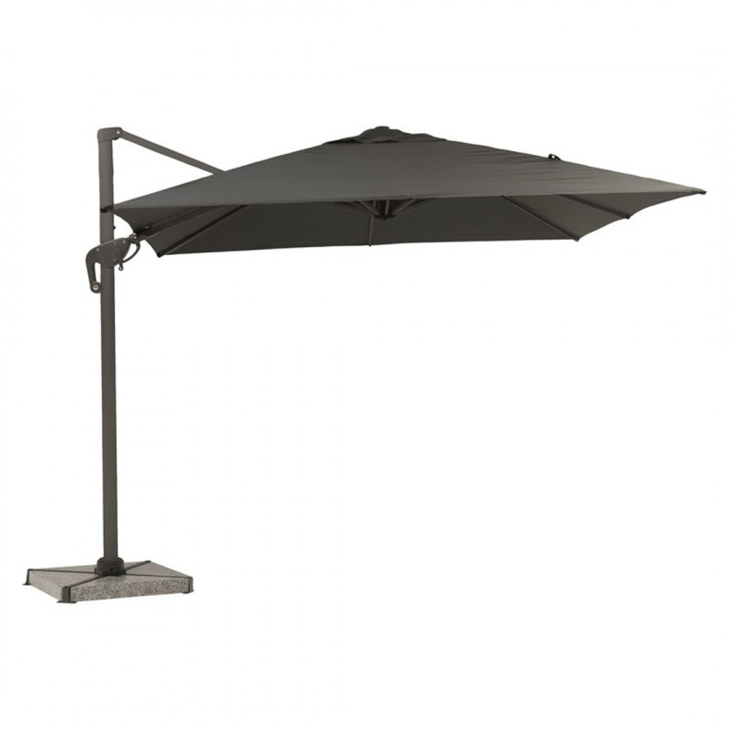 Bramblecrest Chichester 3m Square Parasol with Granite Base and Cover- Grey- Low Stock