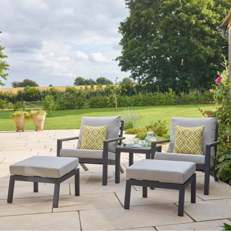 Bramblecrest Zurich 2 Armchairs with Footstools & Side Table