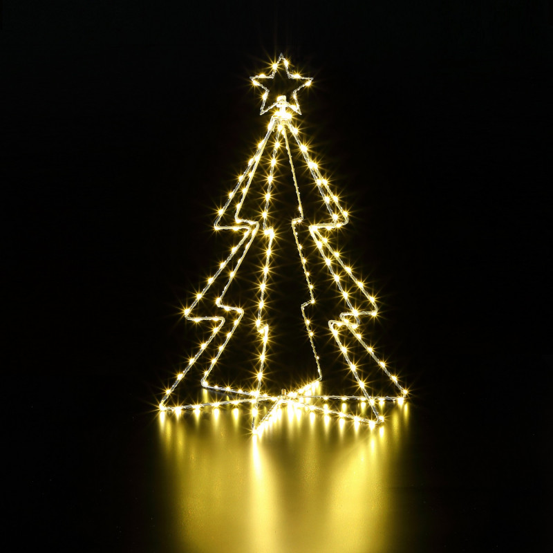 Leisuregrow 45CM WARM WHITE FOLDABLE SILVER METAL TREE- 187 LEDS