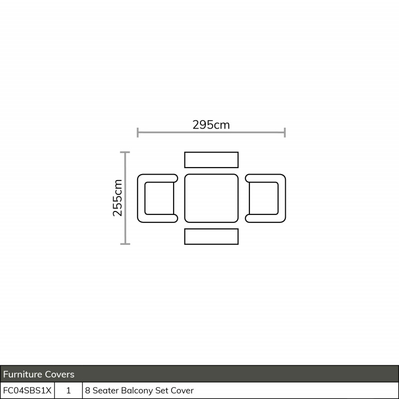 Tetbury Cloud 8 Seater Balcony Set with Tree-Free Table Top, Parasol & Base photo