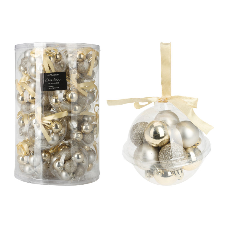 Koopman International  Gold Xmas Balls 14pcs 40MM- Prices Coming Soon