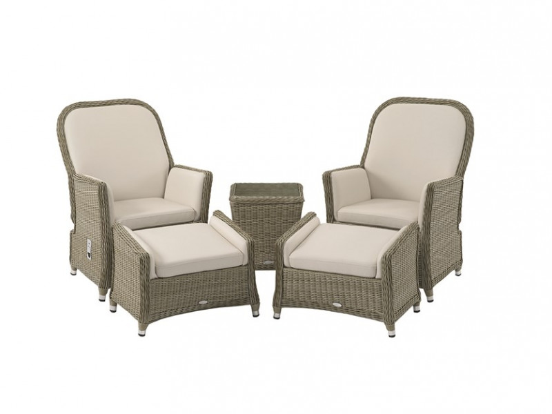 Monte Carlo Recliner Set with 2 Footstools & Side Table photo