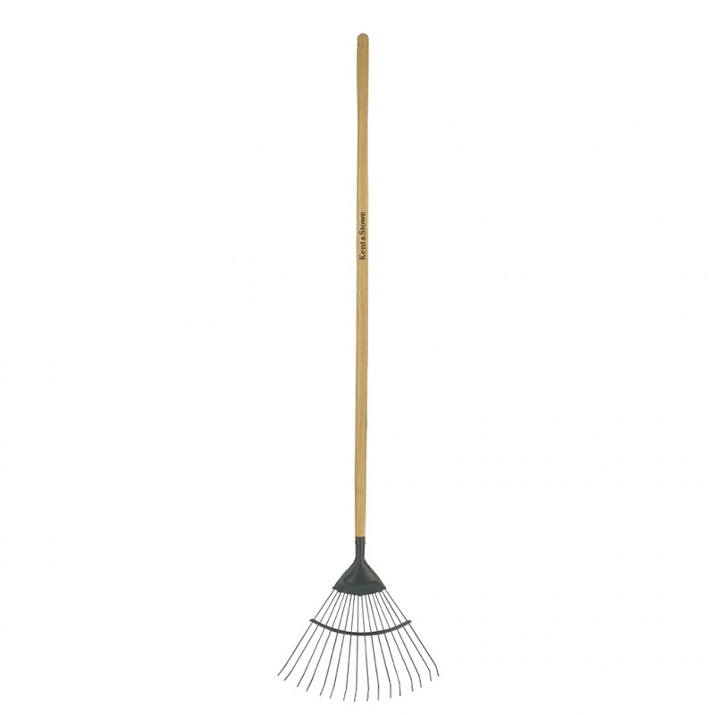 Carbon Steel Long Lawn and Leaf Rake photo