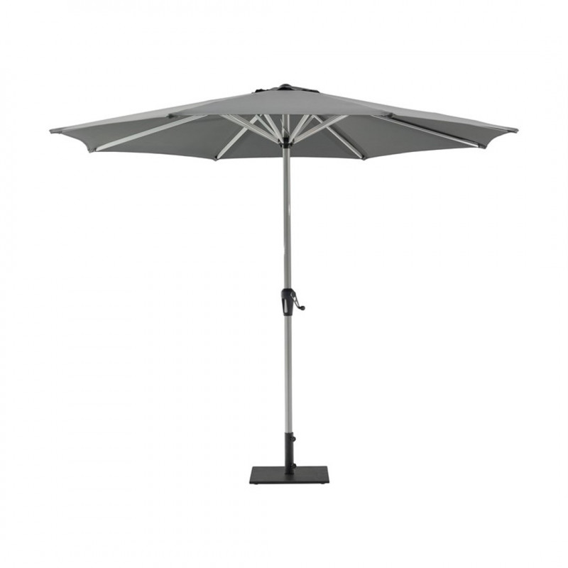 Powder Coated Aluminium Grey 3.0m Round Parasol with Crank Handle